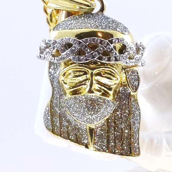 Other - 24" x 5mm Cuban Chain + Holy Man Pendant